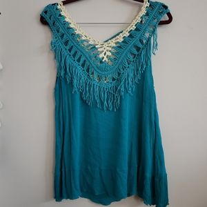 Hand Crochet Ruffle Tank Top